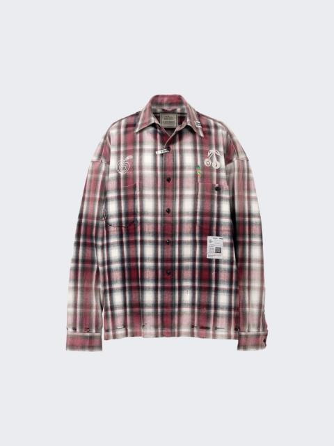 Maison MIHARAYASUHIRO Vintage Like Check Long Sleeve Shirts Red