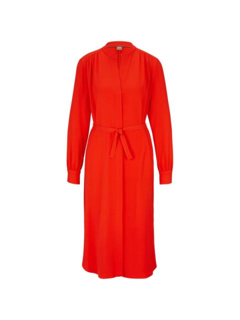 tied-waist midi shirtdress