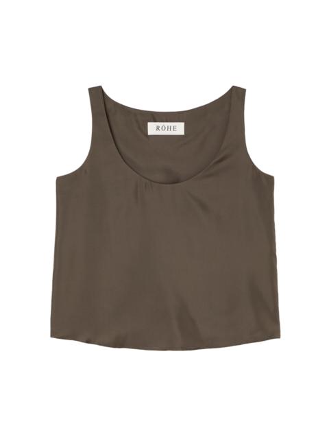 RÓHE Silk Scoop-Neck Top brown