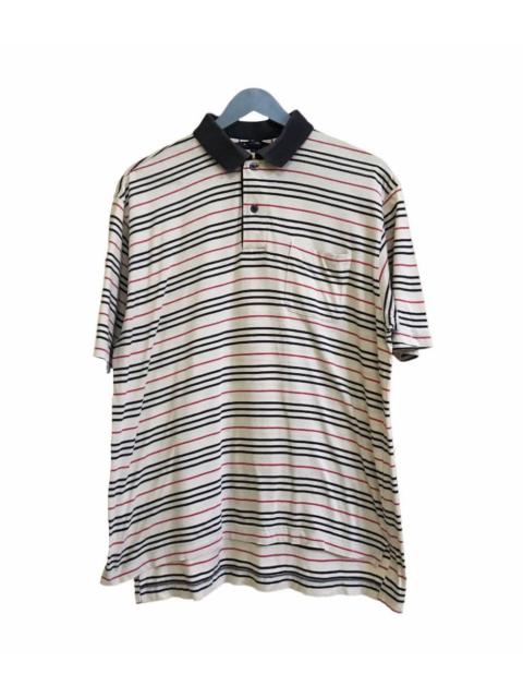 Burberry Burberry Golf Single Pocket Striped Half Button Collar Tee