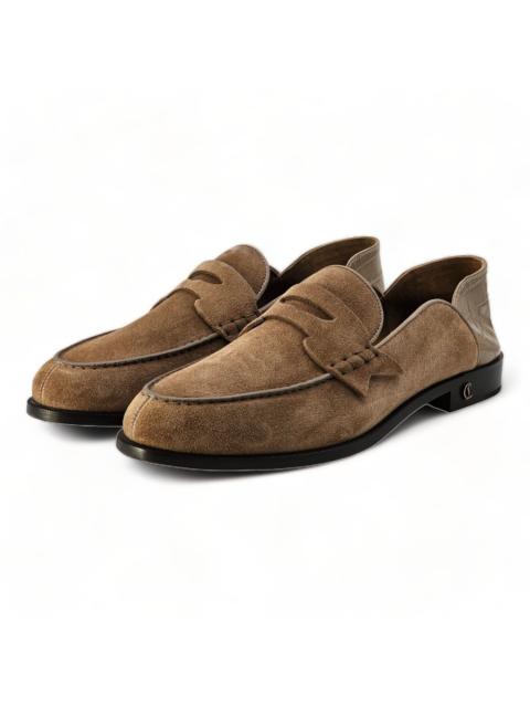 Christian Louboutin Penny No Back 30 Suede Loafers Tan 40.5 7.5 US