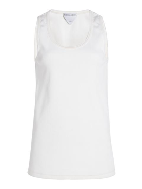 Bottega Veneta Ribbed Stretch Cotton Tank Top neutral