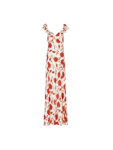 TANYA TAYLOR Cream/Tomato Carrie Dress