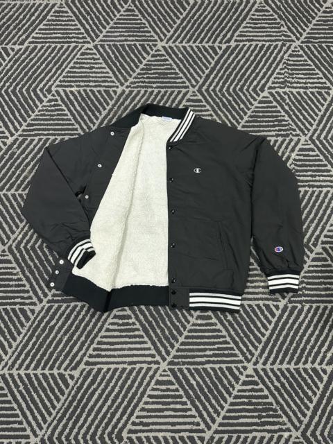 Other Designers Vintage - CHAMPION Mini Logo C Lined Sherpa Buttoned Satin Jacket