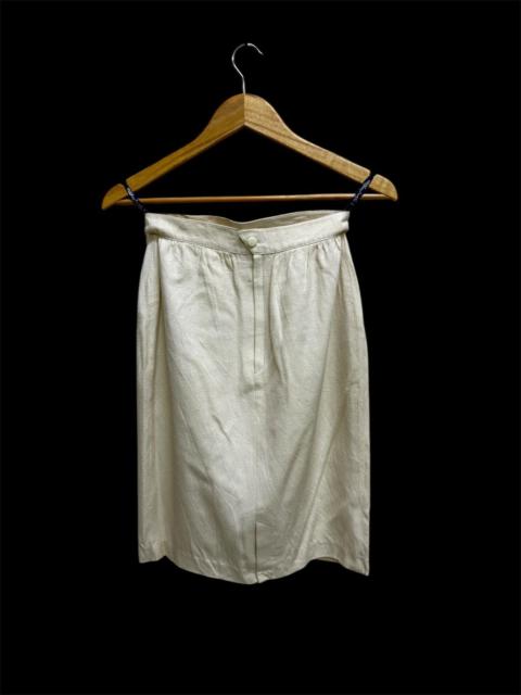 Other Designers Vintage Thierry Mugler Linen Blend Cream Pencil Skirt