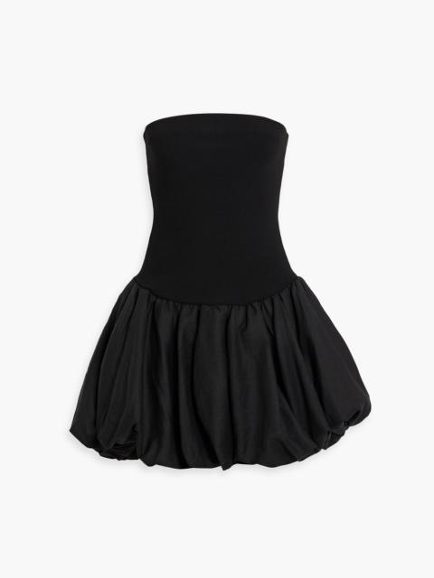 SIMKHAI Pollie strapless stretch-knit and linen-blend mini dress