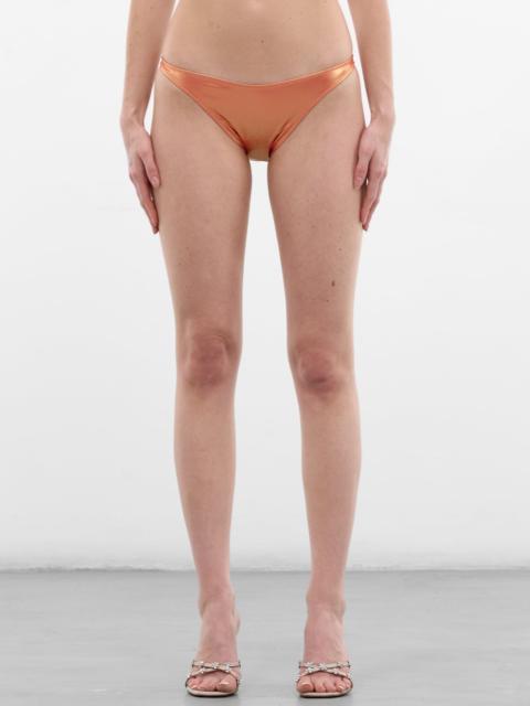 Blumarine Orange Satin Rhinestone Bikini Bottom