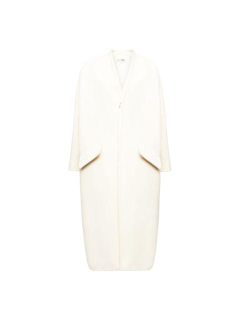 asymmetric zip-front coat