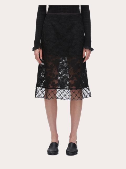 3.1 Phillip Lim Embellished Floral Lace Organza Skirt