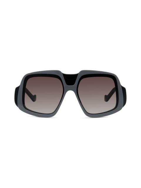 Loewe Loewe Anagram 61mm Gradient Geometric Sunglasses in Shiny Black /Bordeaux at Nordstrom