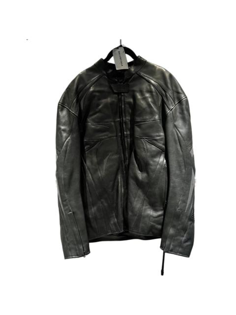 BALENCIAGA Balenciaga Leather Racing Jacket in Large