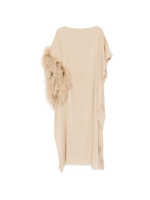 FERRAGAMO faux-fur detail dress