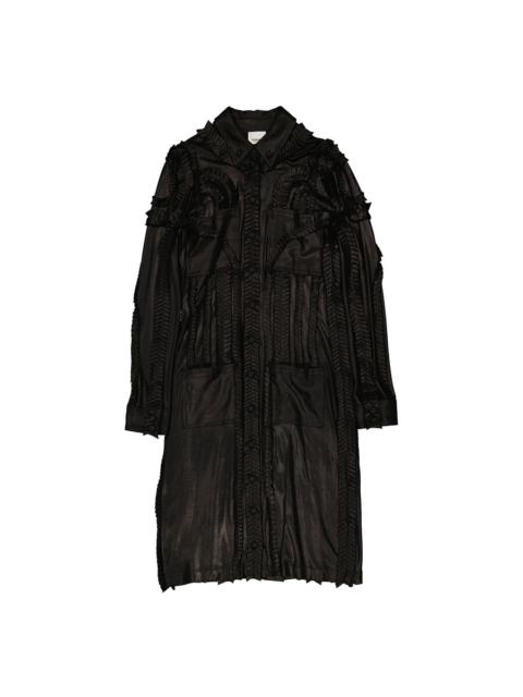 Burberry Burberry Detail Pleated Stretch Jersey Shirt Dress