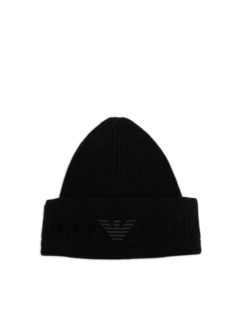 EMPORIO ARMANI Logo wool beanie