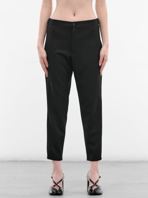 Yohji Yamamoto Black Wool Gabardine Slim Pants