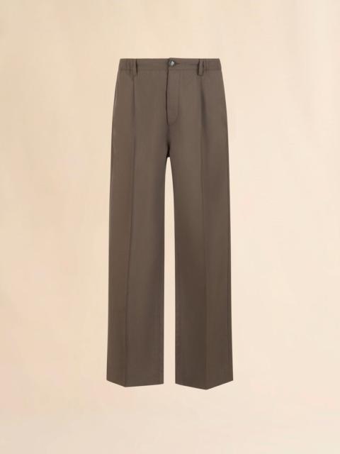 Marni BROWN WOOL TROUSERS WITH ELASTICATED WAISTBAND