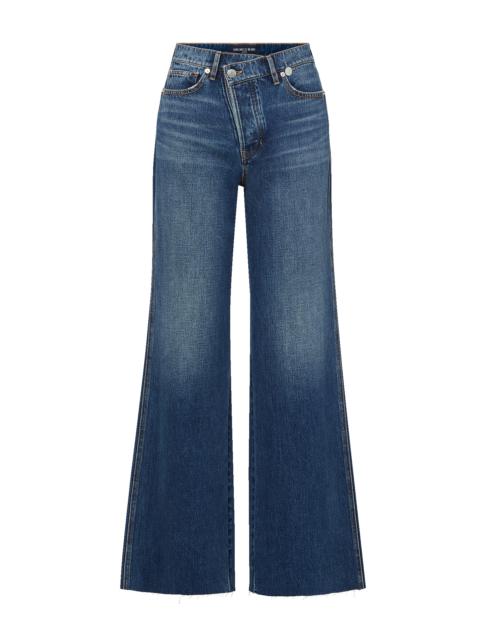 VERONICA BEARD TAYLOR CROSSOVER-WAISTBAND WIDE-LEG JEAN