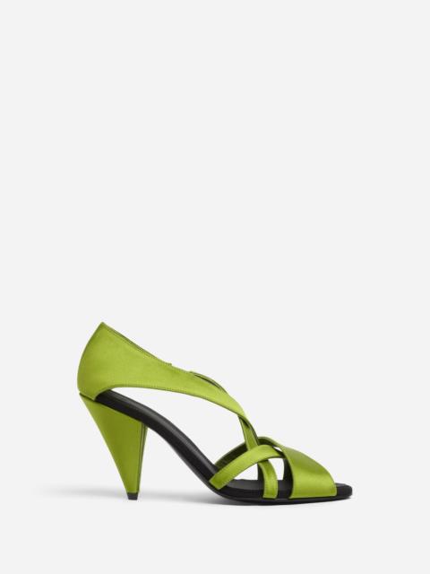 CO Open Toe Heeled Sandal in Satin