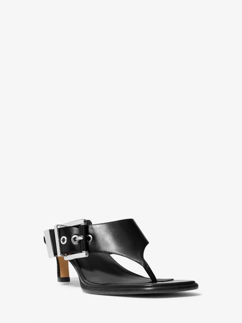 MICHAEL KORS Rowen Leather Thong Sandal