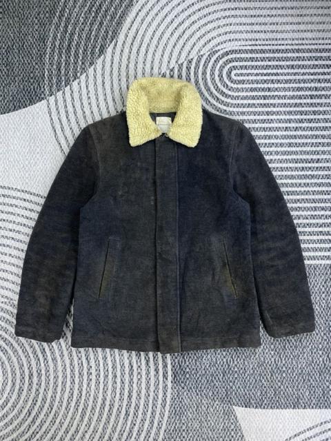 Other Designers Vintage Boycott Heavyweight Sherpa Collar Suede Jacket