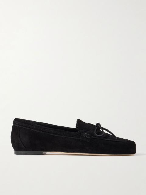Aeyde Jasper suede boat shoes Black
