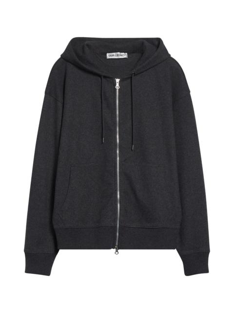 Our Legacy OUR LEGACY Rascal Zip-Up Hoodie in Charcoal Elastic Melton at Nordstrom