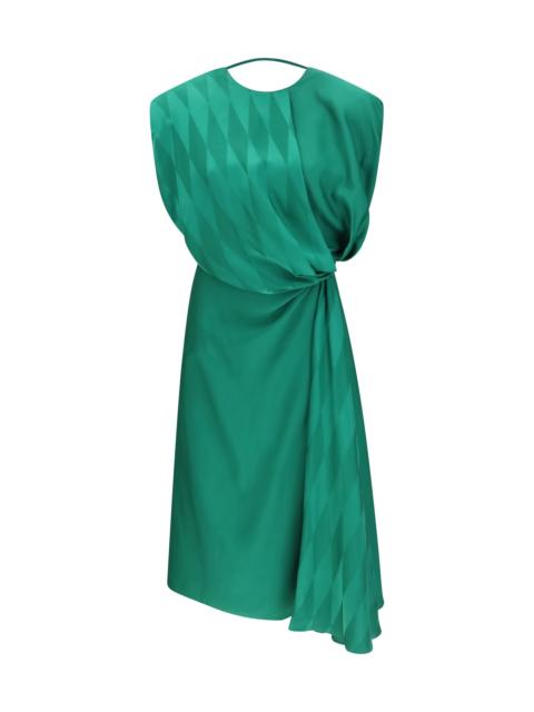 VERSACE Versace Midi Silk Dress With Twist Detail