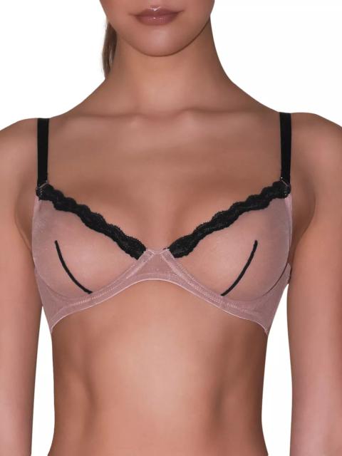 Fleur du Mal Sheer Tulle Underwire Demi Bra