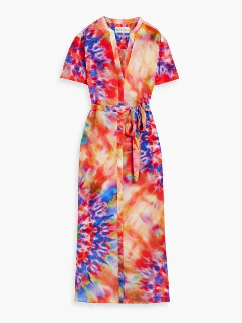 Other Designers Vicki tie-dyed silk crepe de chine midi dress