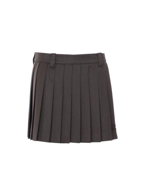 Miu Miu Miu Miu Women Logo Pleated Skirt