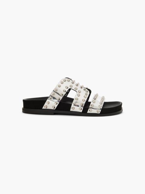 Sandro Spiked mirrored-leather sandals