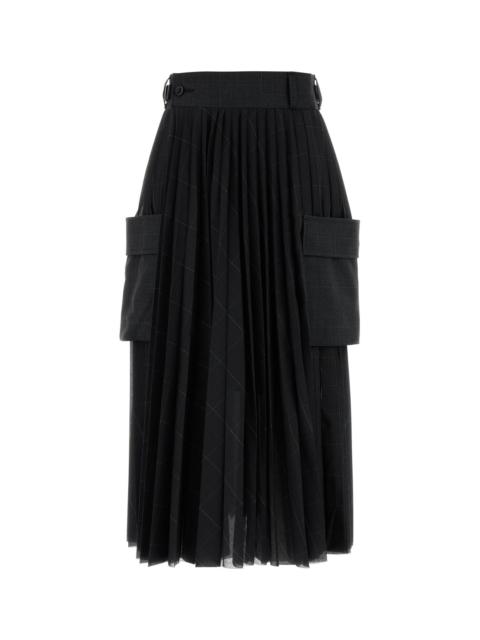 sacai Embroidered polyester skirt