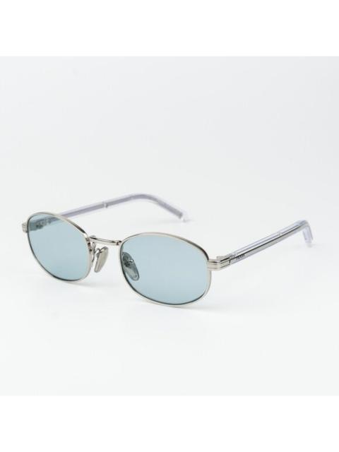 Prada Prada Women Sunglasses Silver Azure Oval  PRB53S 1BC40N NEW AUTHENTIC