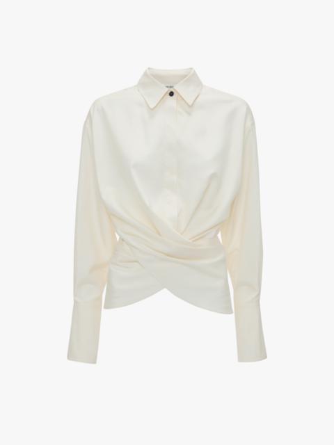 Victoria Beckham Exclusive Wrap Front Blouse In Off White