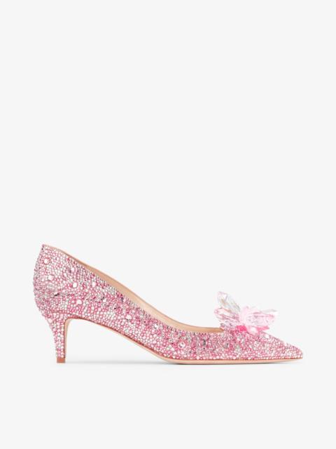 JIMMY CHOO Allure
Rose Mix Suede and Crystal Covered Pointy Toe Pumps