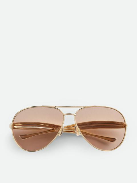 Bottega Veneta Sardine Aviator Sunglasses