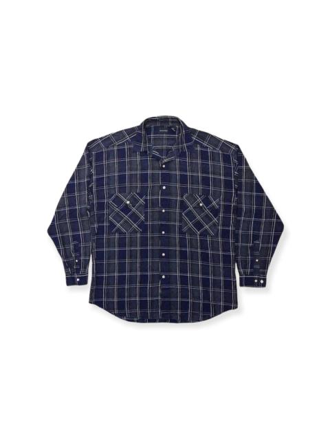 Other Designers Vintage Rayon Shadow Plaid Flannel Shirt