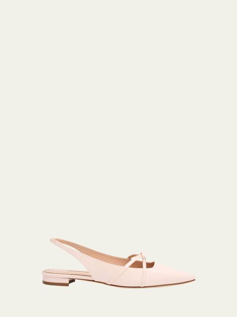 Manolo Blahnik Daria Patent Leather Slingback Ballerina Flats