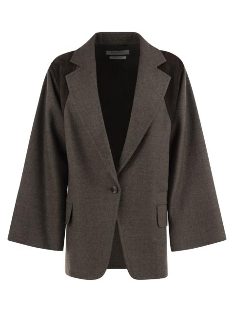 Max Mara Max Mara Women Mxsfenice - Single-Breasted Virgin Wool Blazer With Lambskin Details