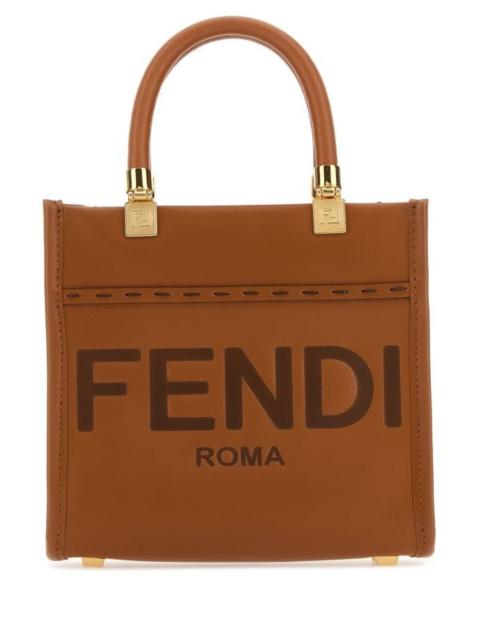Fendi Woman Caramel Leather Mini Sunshine Handbag