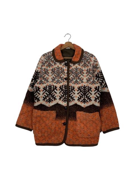 Other Designers Vintage 90s ELLESSE Snowflake Polar Fleece Jacket #2793-C126