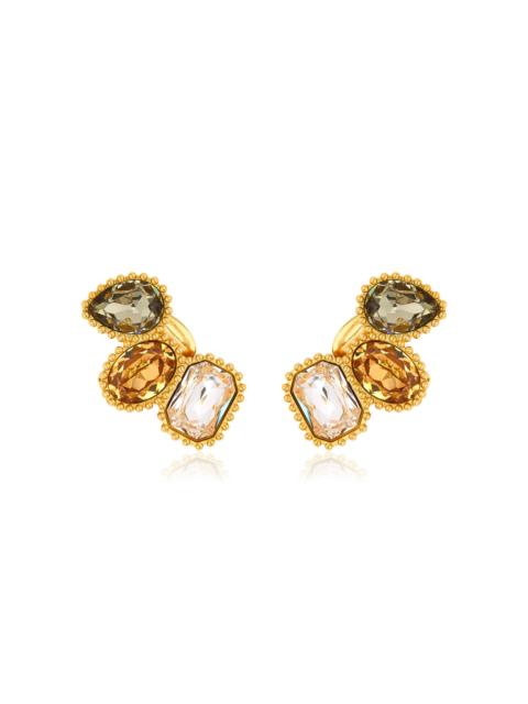 Oscar de la Renta Crystal Clip-On Earcuff multi