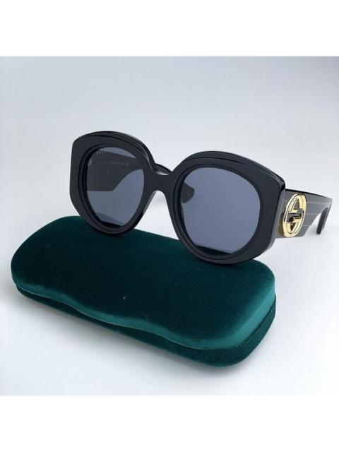 GUCCI SALE! NEW Gucci GG1308S 001 Black Grey Round Women Sunglasses