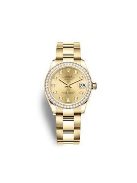 Rolex Datejust 31 Champagne Diamond Dial Automatic Ladies 18kt Yellow Gold Oyster Watch 278288CDO