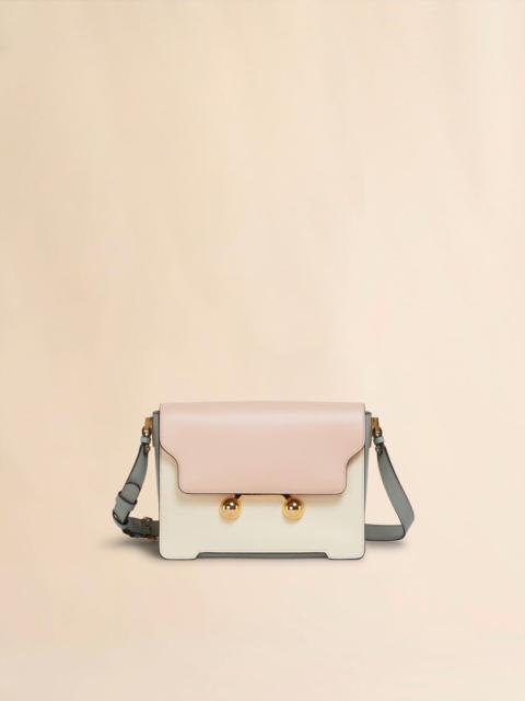 Marni LIGHT PINK, WHITE E GREY LEATHER TRUNKAROO MEDIUM SHOULDER BAG