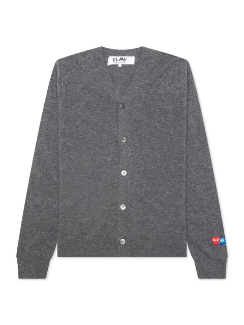 Comme des Garçons PLAY COMME DES GARCONS PLAY X THE ARTIST INVADER BUTTON CARDIGAN - GREY