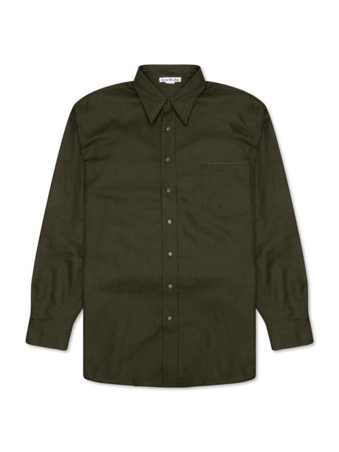 Acne Studios ACNE STUDIOS LINEN BLEND SHIRT - DARK OLIVE