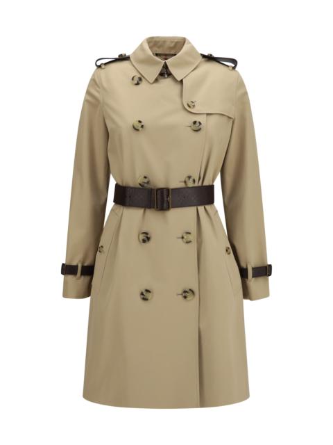 Burberry Burberry Kensington Midi Leather Trench Honey