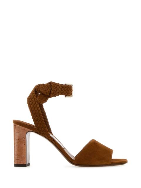JIMMY CHOO Jimmy Choo Women Caramel Suede Rori 85 Sandals