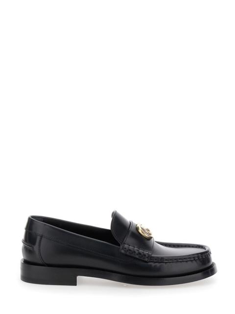 GUCCI Gucci Women Black Loafers With Double G Logo Plaque In Leather Woman